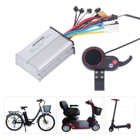 DC48V Brushless Motor Controller for Electric Bikes and Scooters, 350W 20A Intelligent Speed Controller, Aluminum Alloy Case shown