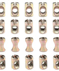 Set of Beefy 20 Piece M6 Pozidriv Slotted Barrel Nuts Cross Dowels For Furniture Beds Cribs And Chairs Zinc Plated 15mm