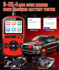 OBD2 Scanner AutoLink AL549 All In One Pro Grade Diagnostic Tool for Cars and SUVs with engine code reading displayed by car.