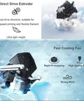 Premium Assembled 3D Printer Effector Hotend Kit Compatible With V400 Direct Drive Extruder Responder Module shown with fast cooling fan.