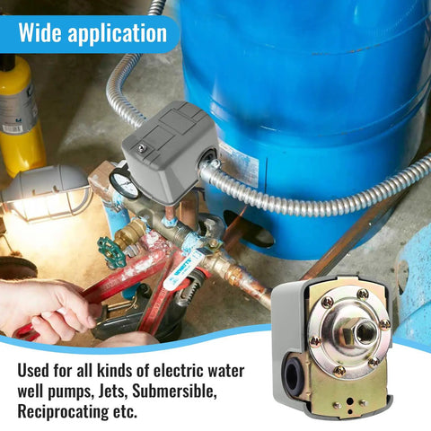 Well Pump Pressure Switch With Adjustable Differential 30 To 50 Psi, 1/4 Inch Female NPT Water Pump Control in use