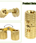 Hidden Barrel Hinges Set Eight Pack With Sixteen Screws For Cabinets And Furniture Concealed 180 Degree Opening Copper Hardware