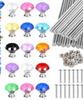 60-Piece Decorative Threaded Rod Kit With Rhinestone Heads, Nuts And Screws For Gardening DIY Projects, showing colorful rhinestone tops and metal rods in 8/32 inch size
