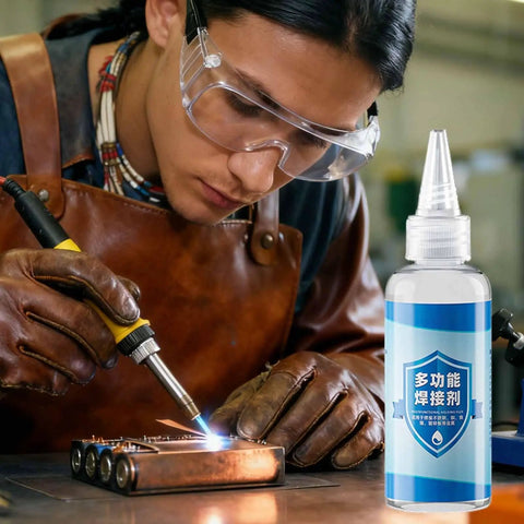 Pro Grade Solder Flux For Desoldering And Welding Battery Tab And PCB Repair Solution Precision Soldering Flux That Clears Oxidation For Smooth Flow No Clean Joint Minimal Stain Ideal For Circuit Board Repairs, 80 ml bottle in use