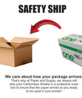 Shipping box with Carbonless Cut Print and Copy Paper 10 Reams of Letter Size 92 Brightness 21 Lb Weight 2 Part Pink and White Acid Free.