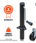 Side Wind Beefed Up Trailer Jack Bundle With 5000 Lb Lift Capacity 1200 Lb Caster Mobility Manual Crank A Frame Mount Footpad