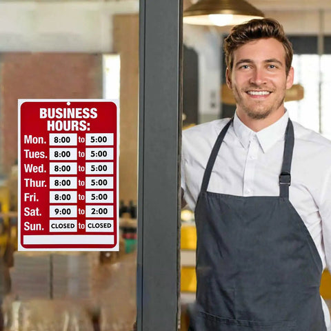 Go To Open And Closed Sign Kit With Changeable Letters And Numbers For Glass Doors Red Business Hours Display on door