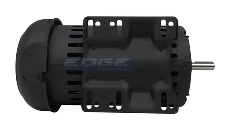 Side view of Single Phase 5 HP 230V Electric Motor With 56H Frame And 5/8 Inch Shaft Delivers 3600 RPM For Shop Use