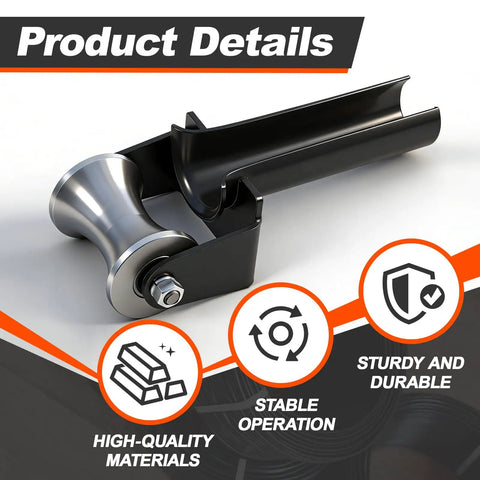 Heavy Duty Cable Puller Sheave for 2 Inch Conduit, Pro Grade Steel Pulley, black and silver design, product details view