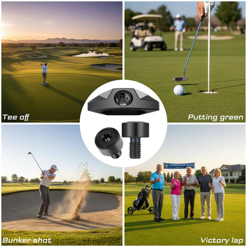 Premium Tungsten Golf Club Weights 19 Gram Adjustable Driver Heads Screws in action on a golfing course with scenes of play.