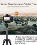Pro Carbon Fiber Extension Rod For Camera Or Smartphone Two Section Telescopic Tripod Mast, carbon fiber pole supporting camera outdoors.