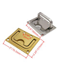 316 Stainless Steel Flush Pull Ring Handle in Gold Finish, rust and corrosion resistant, 76x57mm size for cabinets and marine use.