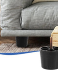 4 Pcs Screw On Furniture Levelers With Adjustable Feet Risers For Sofas, Beds, And Tables under a gray couch