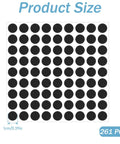 Premium Self Adhesive Felt Pads Keep Your Homebase Squeaky Clean And Scratch Free With No Drama Peel And Stick Backing For Cabinets Drawers And Hardwood Floors In A Solid 261 Unit Pack That Always Nails It, showing 0.4 inch round black foam pads on a sheet.