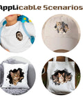 Eight Piece Cat Break Through Wall Iron On Transfers Kit with Eight Kitten Designs for T Shirts Hoodies Jackets Washable DTF