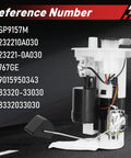 Direct Fit Fuel Pump Assembly For 1997-2001 Toyota Camry, 1998-1999 Avalon, And 1999-2003 Solara shown with reference numbers