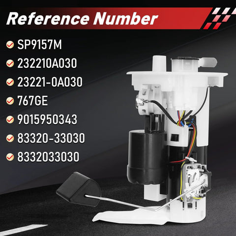Direct Fit Fuel Pump Assembly For 1997-2001 Toyota Camry, 1998-1999 Avalon, And 1999-2003 Solara shown with reference numbers