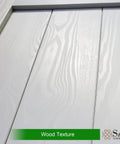 Close-up of wood texture on 36x84 Inch Double Sliding MDF Barn Door With 13 Ft Hardware Kit Solid Slab Covered In Waterproof PVC Surface.