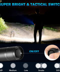 Beefy Six Pack LED Flashlights With High Lumens, 5 Mode Tactical Beam for Home and Outdoors illuminating a dark path