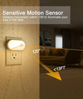 Ultra Bright 120LM Plug In Motion Sensor Night Light With Stepless Dimming Always On And Auto Off Modes No Fuss Warm White LED Nightlight For Hallways Stairs Bathroom Bedroom Garage 6 Pack installed in living room