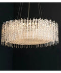 Luxury Led Ceiling Pendant Lights Home Living Dining Room Lighting Crystal Chandeliers Indoor Hanging Fixtures for Kitchen Island with stylish crystal design.