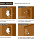 Installation instructions for Sweet Vintage Vibe Small Antique Brass Cabinet Lock With Key flush mount lock set.