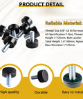 8 Adjustable Furniture Levelers With 3/8 16 Unc Threads for Tables Chairs Cabinets Shelves and Sofas featuring Heavy Duty Nylon Floor Protectors.