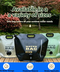 Heavy Duty Portable Camping Water Bag With Spigot for Outdoor Drinking, 5L 8L 10L Options, in black, gray, and green.