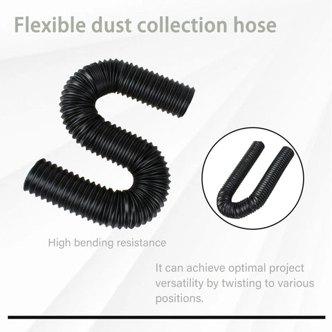 2-1/2 Inch Flexible Dust Collection Hose For Table Saws And Drill Presses Extends Up To 39 Inches And Compresses To 9.85 Inches