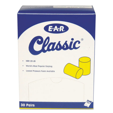 Box of Foam Ear Plugs With NRR 29 dB 30 Pairs Per Box Uncorded Disposable Hearing Protection For Drilling Grinding Machining Sawing And Welding
