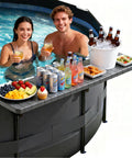 Swim Up Poolside Bar Table For Above Ground Pools, 49 by 9.6 Inches Rust Free ABS Top, Fits 4.4 Inch Or Smaller Rail, Holds Up To 110 Lbs