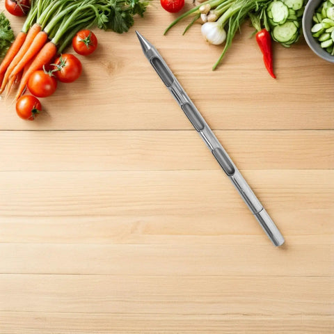 Stainless Steel Grain Sampler Tool With 3 Hole Design, Compact Lightweight Probe For Farm Management And Warehouse Use, Quick And Easy Corn And Grain Sampling For Pro Grade Harvest Ops, top view