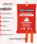 Top Shelf Two Pack Emergency Fire Blanket Measuring Forty Seven By Seventy One Inches X Large Flame Retardant with pull tabs.