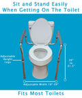 Adjustable And Detachable Toilet Safety Frame With Easy Grip Handles For Elderly And Disabled Use A Built Tough Non Slip Bathroom
