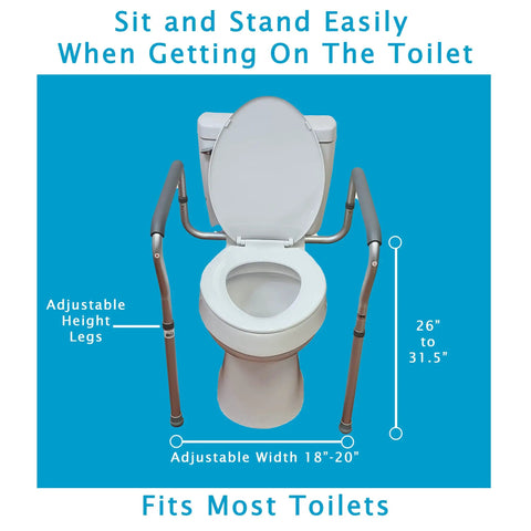 Adjustable And Detachable Toilet Safety Frame With Easy Grip Handles For Elderly And Disabled Use A Built Tough Non Slip Bathroom