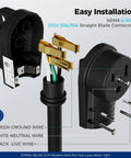 1 Pack NEMA 6-50R 50A 250V Female Welder Receptacle with grounding wires and screws for easy installation.