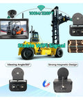 Badass Wireless Forklift Backup Camera Kit With No Sweat Setup And Five Inch Monitor showing stable WiFi signal and strong magnetic design.