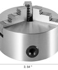 4 Inch Self Centering Lathe Chuck With Three Jaws And Two Sets Of Jaws For Grinding And Milling Machines, frontal view