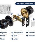 10 Pack Matte Black Door Knobs For Privacy Or Passage Doors With Keyless Doorknob Bedroom Or Bathroom Door Hardware Easy Install Includes Lockset Handle And Instructions diagram