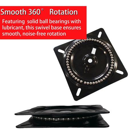 12 Inch Bar Stool Swivel Plate Replacement 360 Degree Turntable Base With Ball Bearing Swivel For Swivel Chairs And Bar Stools Rotating Brackets And More Heavy Duty Rust Resistant Smooth Rotation, black cast iron plate