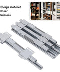 Soft Close Drawer Slide With Dampening, Quiet Heavy Duty 60Kg Load Capacity For Kitchen Cabinets, Closets And Wardrobes, Smooth Sliding Hardware That Glides Quietly, Reducing Slams And Bumps For Everyday Use In Busy Homes. Silver metal soft close drawer slide set for storage cabinets and closets