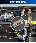 Beefy 70 Amp ANL Fuse Holder Kit with three fuses for car audio and 12V to 24V systems installed in engine bay