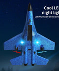 Easy To Fly Foam Remote Control Airplane For Beginners And Adults, 360 Degree Flip Glider Aircraft with LED lights, night sky