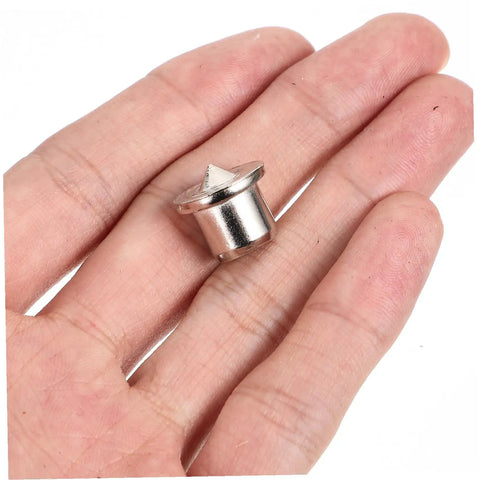 Steel Dowel Center Transfer Plugs Kit With Pins For Pro Level Drill Alignment And Furniture Tenon Center Marking held in hand