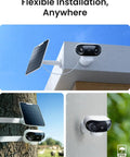 Argus 4 Pro 4K Solar Outdoor Wireless Camera With 180 Degree Dual Lens 8MP ColorX Night Vision on rooftop and tree
