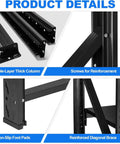 Workhorse Grade Heavy Duty 4 Tier Steel Shelving Rack With 6400 Pound Capacity And Totally Adjustable Shelves components like columns and braces.