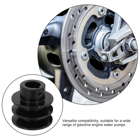 Top Tier Double Groove V Belt Pulley Replacement For Gas Engine Water Pumps with a black cast iron sheave and 19 mm shaft.