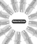 100 Pack Straight Up Sturdy Shelf Pegs For Wood Shelving Heavy Duty Metal Support Pins with iron material in silver color.