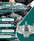 Front Wheel Hub Repair Kit For Dodge Caliber Jeep Compass Patriot Mitsubishi Lancer Outlander Outlander Sport 2007 Through 2017 SUV AWD Or FWD Ready To Roll 2 Pieces Replaces 510090 And BR930558K displayed with professional design highlights