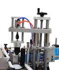 Close-up of No Drama Fully Automatic Desktop Labeler With Smart Touch Interface showing precision application mechanics.